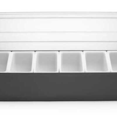 Caixa para ingredientes - 6 compartimentos, 480x150x(H)100mm
