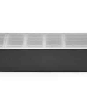 Caixa para condimentos com 5 divisórias , Preto, 480x150x(H)100mm