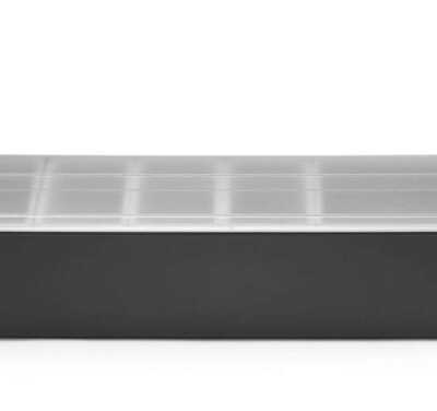 Caixa para condimentos com 5 divisórias , Preto, 480x150x(H)100mm