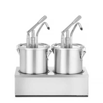 Conjunto de 2 recipientes para molhos em aço inoxidável com dispensador, 9L, 400x200x(H)440mm