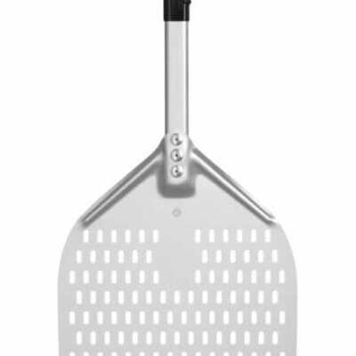 Pá para pizza com pega curta, quadrada, perfurada, 300x660mm
