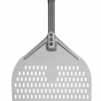 Pá para pizza com pega curta, quadrada, perfurada, 350x710mm