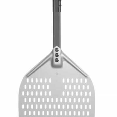 Pá para pizza com pega curta, quadrada, perfurada, 300x660mm