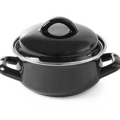 Tacho para sopa e molhos - com tampa, preto, 0,65L, ø135x(H)110mm