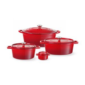 Caçarola de ferro fundido esmaltado, 0,27L, Vermelho, 130x100x(H)48mm