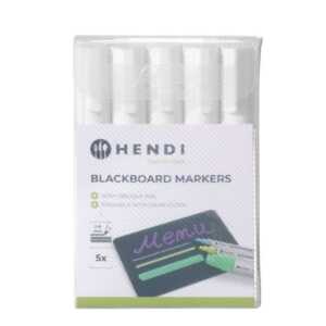Marcadores para quadro preto 6mm, 5 marcadores brancos