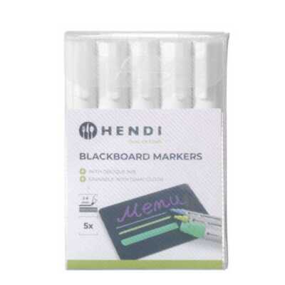 Marcadores para quadro preto 6mm, 5 marcadores brancos