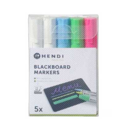 Marcadores para quadro preto 6mm, Marcadores: 1 rosa, 1 verde, 1 azul e 2 brancos