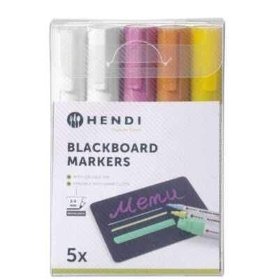 Marcadores para quadro preto 6mm, Marcadores: 2 brancos, 1 rosa, 1 amarelo e 1 de bronze, 5 pcs