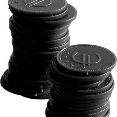 Fichas de consumo - 100 unidades, Preto, 100 pcs. , ø25mm