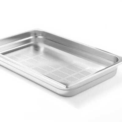 Recipiente Gastronorm 1/1 perfurado, GN 1/1, 21L, Cinzento-claro, (H)150mm