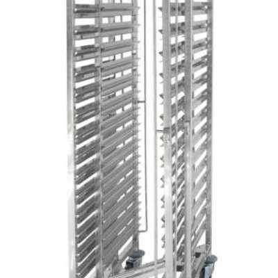 Carrinho para tabuleiros com armazenamento compacto – 15 x GN 1/1, 445x610x(H)1710mm