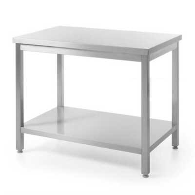 Mesa de trabalho com prateleira - aparafusada, profundidade: 600 mm, 1400x600x(H)850mm