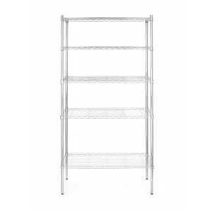 Estante de armazenamento com 5 prateleiras, Cromo, 910x455x(H)1830mm