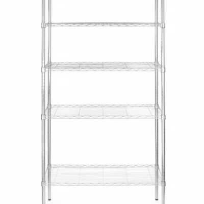 Estante de armazenamento com 5 prateleiras, Cromo, 910x455x(H)1830mm