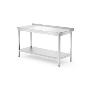 Mesa de trabalho de parede com prateleira – aparafusada, profundidade: 700 mm., 1400x700x(H)850mm