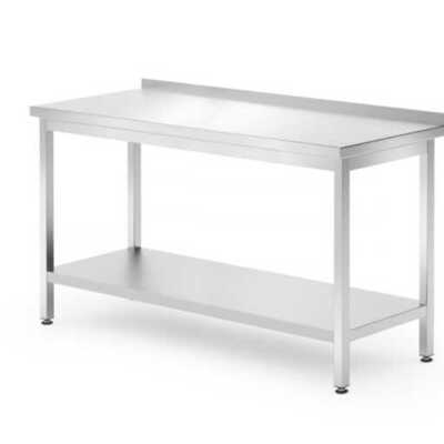 Mesa de trabalho de parede com prateleira – aparafusada, profundidade: 700 mm., 1400x700x(H)850mm