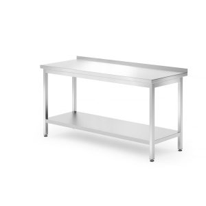 Mesa de trabalho de parede com prateleira – aparafusada, profundidade: 700 mm., 1600x700x(H)850mm