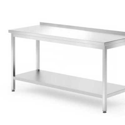 Mesa de trabalho de parede com prateleira – aparafusada, profundidade: 700 mm., 1600x700x(H)850mm