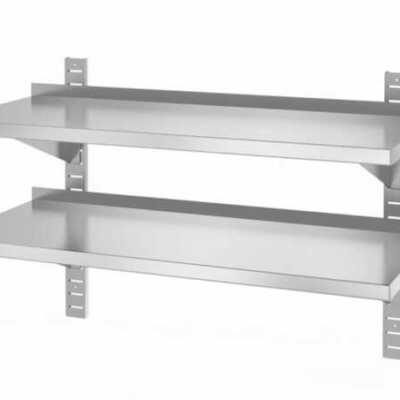 Prateleira Dupla, para parede, com dois suportes de aço, 1000x400x(H)600mm
