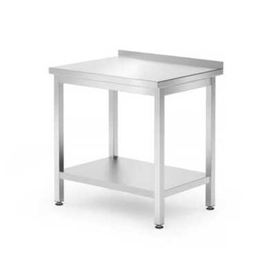 Mesa de trabalho de parede com prateleira  - aparafusada, profundidade: 600mm, 800x600x(H)850mm