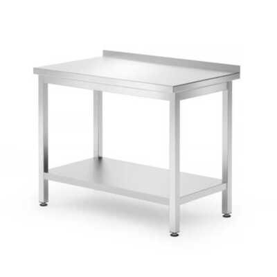 Mesa de trabalho de parede com prateleira  - aparafusada, profundidade: 600mm, 1000x600x(H)850mm