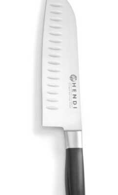 Faca Santoku, Recortes Granton, Preto, (L)310mm