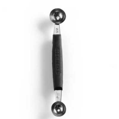 Cortador de bolas de melão duplo, ø 22-25mm, Preto, (L)165mm