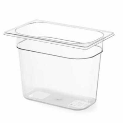 Recipiente Gastronorm 1/4, GN 1/4, 2,8L, Transparente, 265x162x(H)100mm
