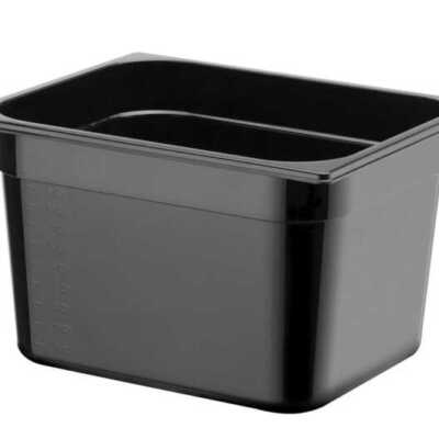 Recipiente Gastronorm 1/2, GN 1/2, 6,5L, Preto, 325x265x(H)100mm