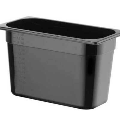 Recipiente Gastronorm 1/3, GN 1/3, 4L, Preto, 325x176x(H)100mm