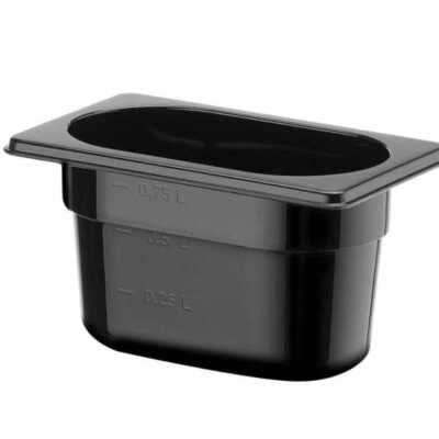 Recipiente Gastronorm 1/9, GN 1/9, 1L, Preto, 176x108x(H)100mm