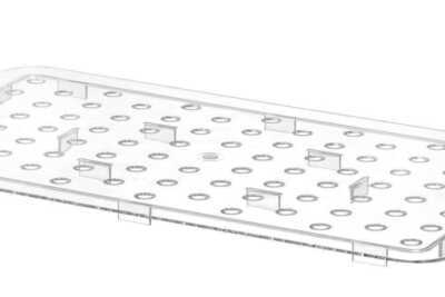 Prateleira perfurada para recipientes GN em policarbonato, GN 1/1, Transparente, 467x263mm