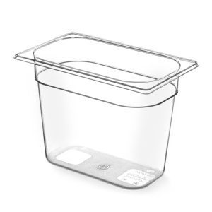 Recipiente Gastronorm 1/4, GN 1/4, 4L, Transparente, 265x162x(H)150mm