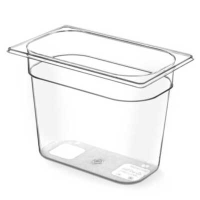 Recipiente Gastronorm 1/4, GN 1/4, 5,5L, Transparente, 265x162x(H)200mm