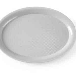Tabuleiro de comida rápida em polipropileno, oval, Cinzento-claro, 265x195x(H)15mm