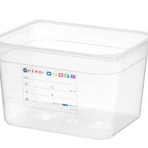 Recipiente Gastronorm 1/2, GN 1/2, 12,5L, Transparente, 325x265x(H)200mm