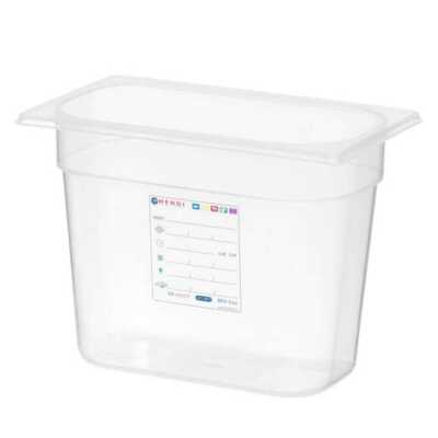 Recipiente Gastronorm 1/4, GN 1/4, 5,5L, Transparente, 265x162x(H)200mm