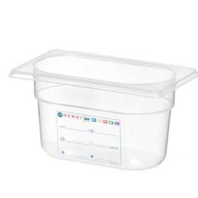 Recipiente Gastronorm 1/9, GN 1/9, 0,6L, Transparente, 176x108x(H)65mm