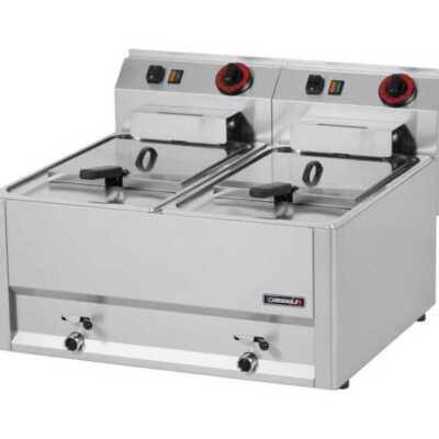 Fritadeira elétrica de bancada com válvula de drenagem 2x8 litros T 66