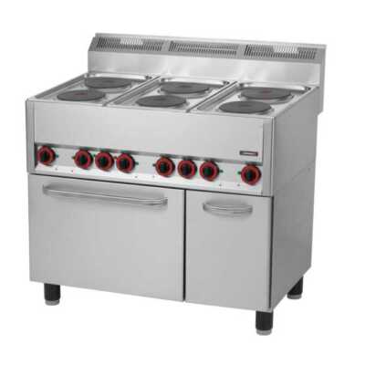 Fogão elétrico 6 bocas com forno elétrico ventilado GN 1/1 99