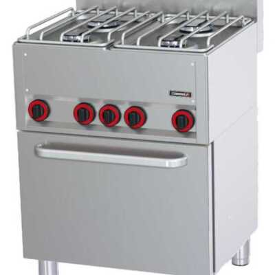 Fogão a gás 4 bicos com forno elétrico ventilado GN 1/1 P 66