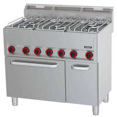 Fogão a gás 5 bicos com forno elétrico ventilado GN 1/1 P 99