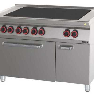 Fogão elétrico 6 placas com forno elétrico estático GN 2/1 120