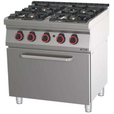 Fogão a gás 4 bocas com forno a gás GN 2/1 HP 80