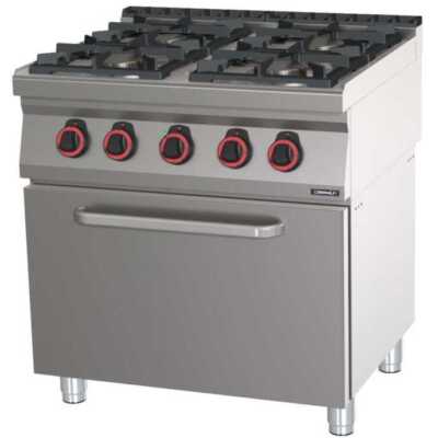 Fogão a gás 4 bocas com forno elétrico ventilado GN 1/1 80