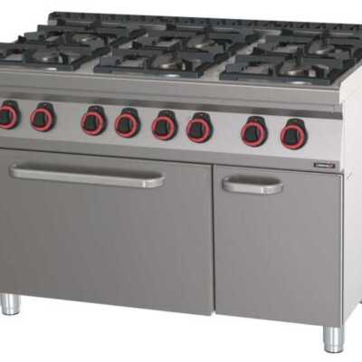 Fogão a gás 6 bocas com forno elétrico estático GN 2/1 120