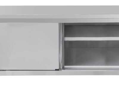 Mesa de trabalho em aço inoxidável 700 com portas de correr 1000 mm