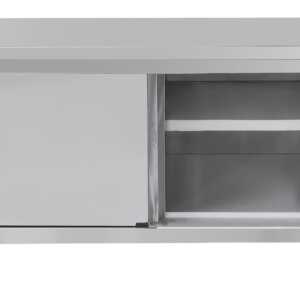 Mesa de trabalho em aço inoxidável 700 com portas de correr 1200 mm