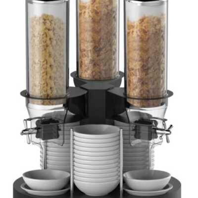 Dispensador de cereais rotativo 3 tubos